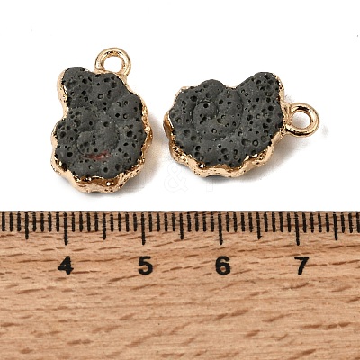 Dyed Synthetic Lava Rock Pendants G-P614-05G-06-1