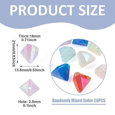 20Pcs UV Plating Opaque Acrylic Imitation Jelly Beads OACR-TADJ0001-09C-1