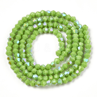 Opaque Solid Color Electroplate Glass Beads Strands EGLA-A039-P2mm-L21-1