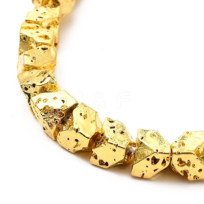Electroplated Natural Lava Rock Beads Strands G-G984-11G-1