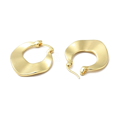 Brass Chunky Twist Rhombus Hoop Earrings for Women EJEW-A079-04G-1