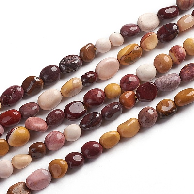 Natural Mookaite Beads Strands X-G-D0002-B35-1