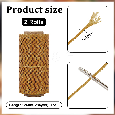 2 Rolls Waxed Polyester Cord YC-PH0002-51B-1