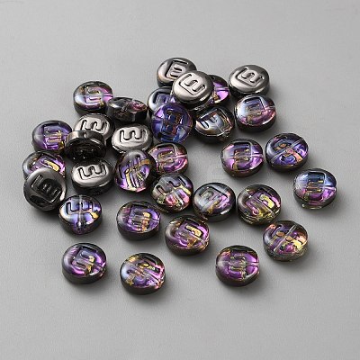 Transparent Electroplated UV Plating Glass Beads GLAA-TAC0024-12C-E-1
