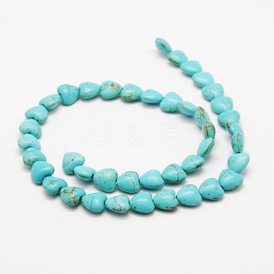 Heart Synthetic Turquoise Beads Strands TURQ-I019-12mm-08-1