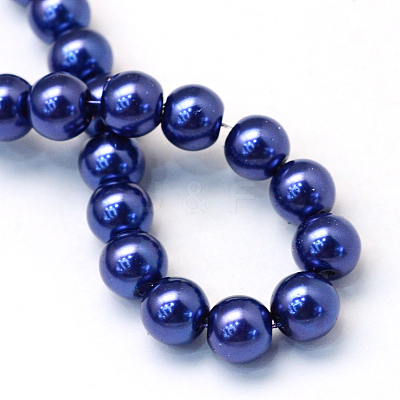Baking Paint Pearlized Glass Pearl Round Bead Strands HY-Q003-4mm-19-1