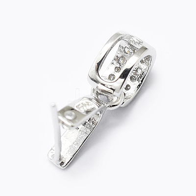 Anti-Tarnish Rhodium Plated 925 Sterling Silver Micro Pave Cubic Zirconia Pendant Bails X-STER-P034-43P-1