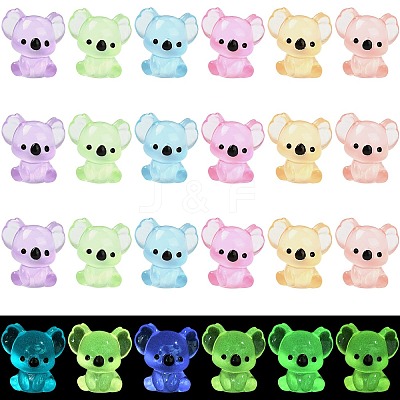 30Pcs 6 Colors Luminous Resin koala Ornaments DJEW-CJ0001-18-1