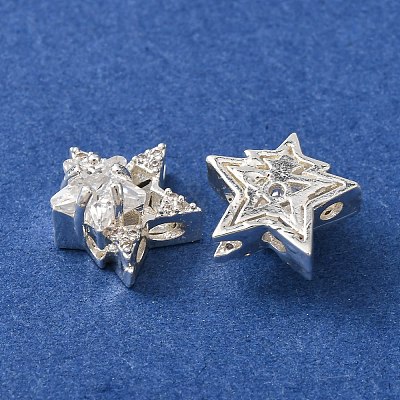 Brass Micro Pave Clear Cubic Zirconia Beads CU-CBAEC99-30S-1