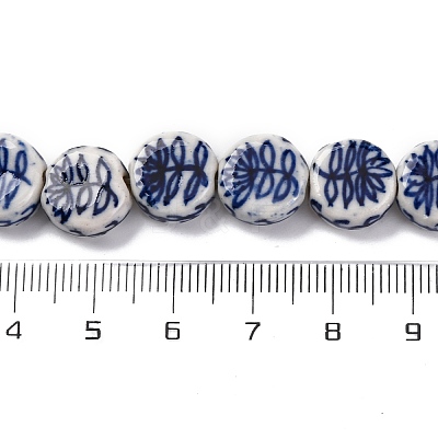 Handmade Blue and White Porcelain Beads Strands PORC-I027-15A-1