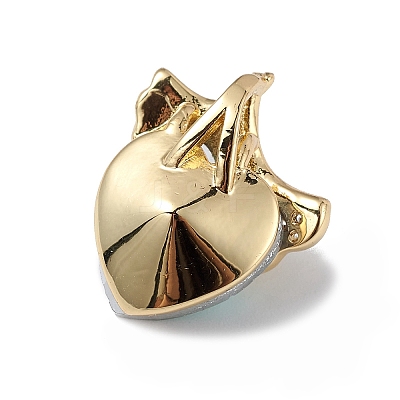 Real 18K Gold Plated Rack Plating Brass Micro Pave Clear Cubic Zirconia Pendants KK-C015-24G-02-1
