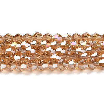 Transparent Electroplate Glass Beads Strands EGLA-A039-T4mm-B18-1