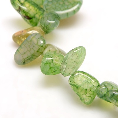 Natural Nuggets Crackle Agate Beads Strands G-P032-M-1