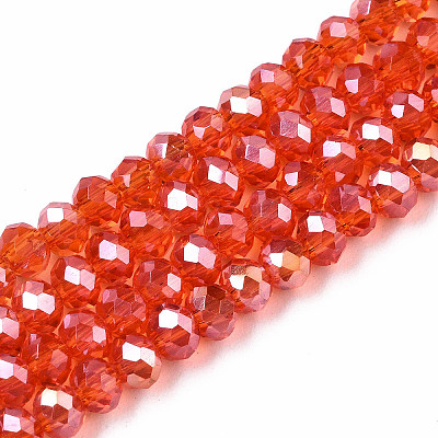 Electroplate Glass Beads Strands X-EGLA-A044-T6mm-B25-1