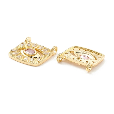 Rack Plating Brass Cubic Zirconia Pendants KK-D073-25G-04-1