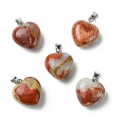 Natural Red Rainbow Jasper Pendants G-F820-10A-24-1