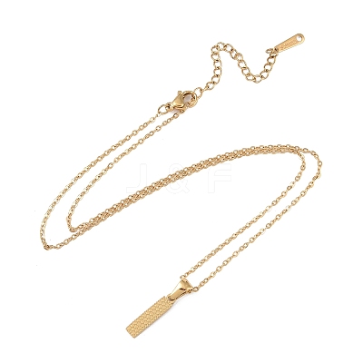 Ion Plating(IP) Initial Letter 304 Stainless Steel Pendant Necklaces NJEW-M199-01G-I-1