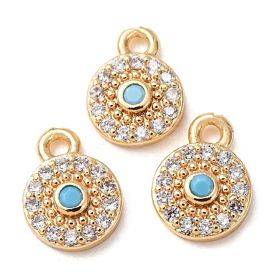Brass Micro Pave Cubic Zirconia Charms CU-K002-01B-01-1
