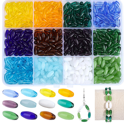 600Pcs 12 Styles Transparent & Opaque Colours Glass Seed Beads SEED-PA0001-15-1