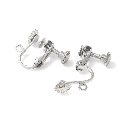 316 Surgical Stainless Steel Clip-on Earring Findings X-STAS-Z127-02P-1