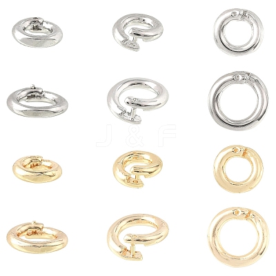 10Pcs Brass Locking Jump Rings KK-YW0003-96A-G-1