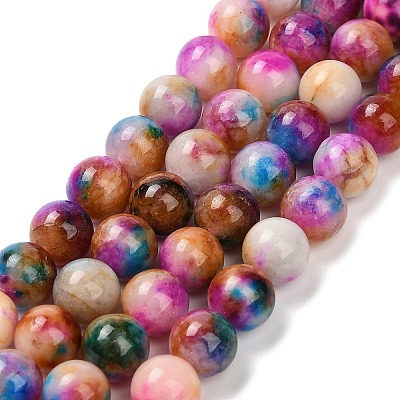 Natural White Jade Beads Strands G-Z097-A01-8mm-A-1