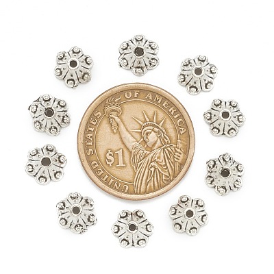 Tibetan Style Alloy Flower Bell Filigree Bead Caps TIBEB-O005-02-1