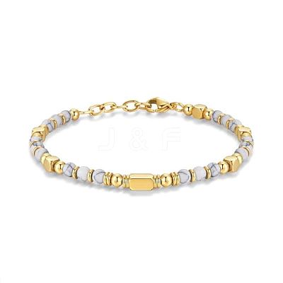 Adjustable 304 Stainless Steel Gemstone Beaded Bracelets FS-WG23DE2-10-1