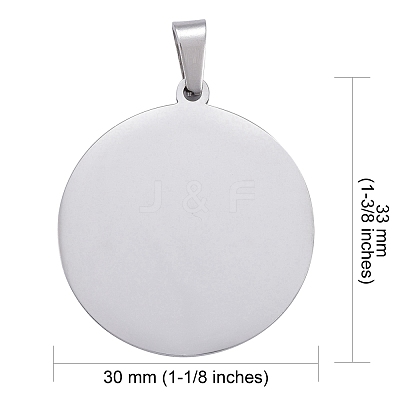 Tarnish Resistant 304 Stainless Steel Pendants STAS-P063-09P-1