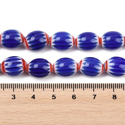 Handmade Millefiori Glass Oval Bead Strands LK-Z001-01A-1