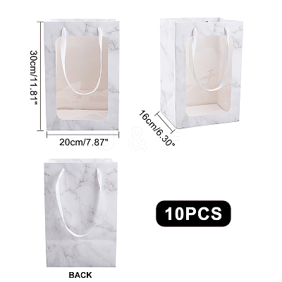 Flower Bouquet Paper Gift Bags ABAG-WH0005-46C-05-1