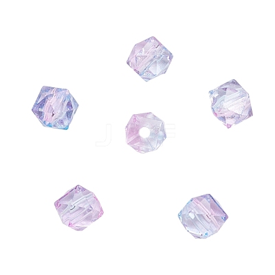 Two Tone Transparent Spray Painted Acrylic Bead X-ACRP-T005-26-1