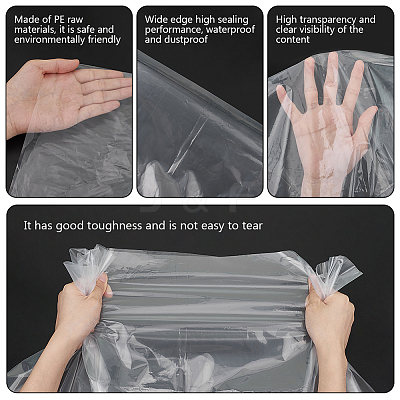 10Pcs Rectangle Dustproof PE Film Storage Bags ABAG-GO0001-21-1