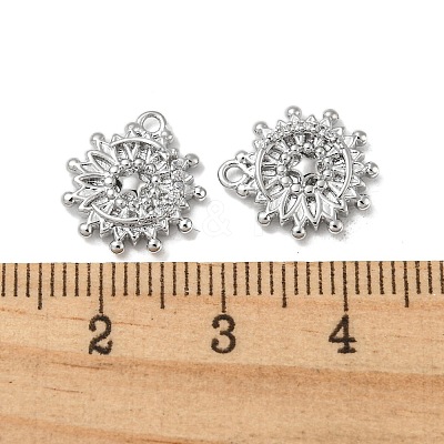 Brass Micro Pave Clear Cubic Zirconia Charms KK-H460-28P-1