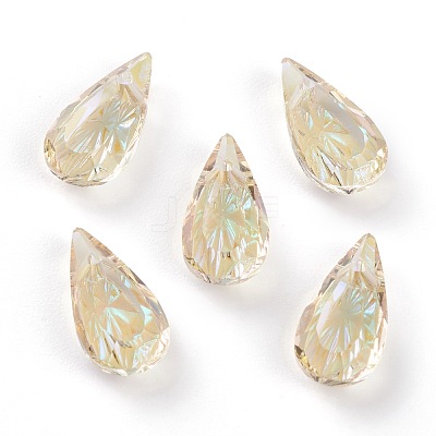 Embossed Glass Rhinestone Pendants GLAA-J101-06A-001PS-1
