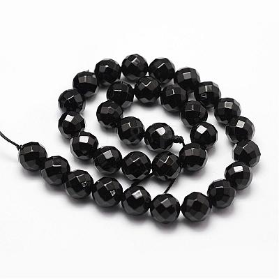Natural Dyed & Heated Black Onyx Beads Strands G-D840-23-8mm-1