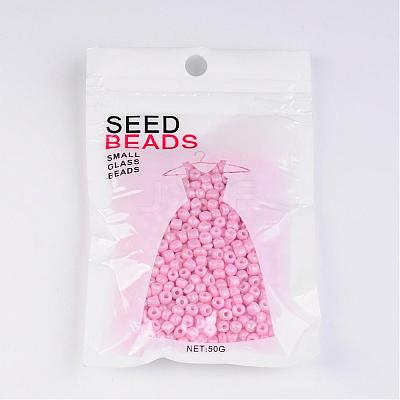 6/0 Opaque Colours Round Glass Seed Beads X-SEED-A010-4mm-55-1