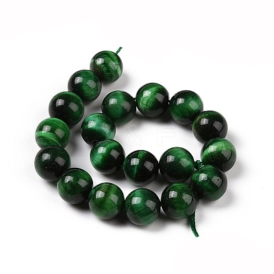Natural Green Tiger Eye Beads Strands G-G099-10mm-6-1