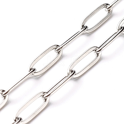 Non-Tarnish 304 Stainless Steel Paperclip Chains Necklace NJEW-JN03593-02-1