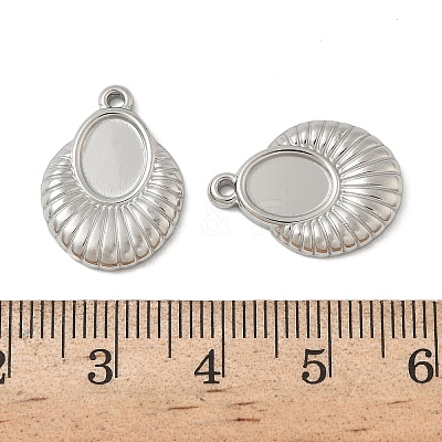 304 Stainless Steel Pendant Cabochon Settings STAS-D127-16P-1
