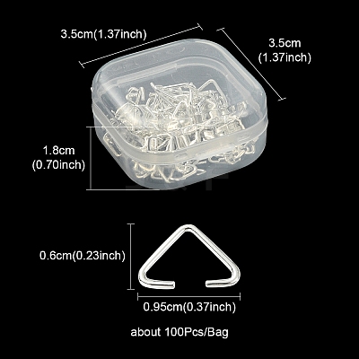 100Pcs Iron Triangle Rings IFIN-YW0001-80-1