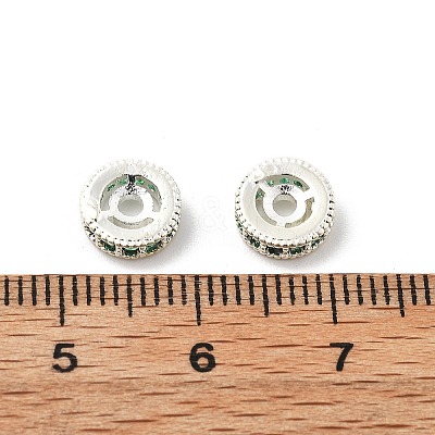 Brass Micro Pave Cubic Zirconia Beads KK-R216-10B-S03-1