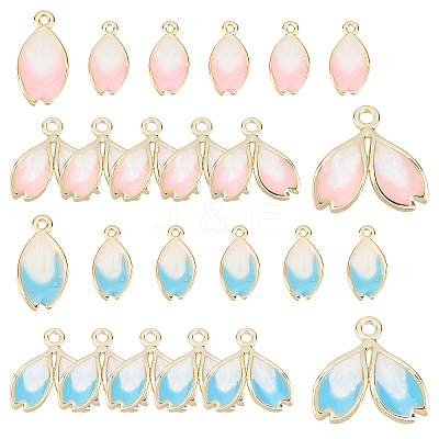 24Pcs 2 Style Alloy Enamel Pendants FIND-SC0002-10-1