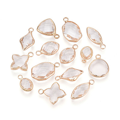 Brass Glass Pendants GLAA-T027-09-1