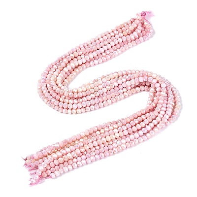 Anti-Tarnish Electroplate Glass Beads Strands EGLA-ZX010-4mm-04-1