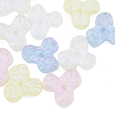 Rainbow Iridescent Plating Acrylic Beads OACR-N010-060-1