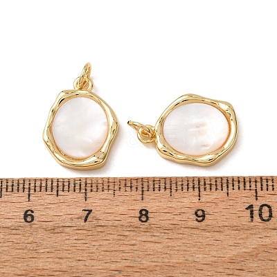 Brass & Natural White Shell Pendants SH-CBA2F11-19A-G-1