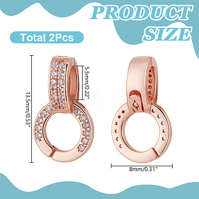 2Pcs 925 Sterling Silver Micro Pave Clear Cubic Zirconia Enhancer Shortener Bails STER-AR0001-22RG-1