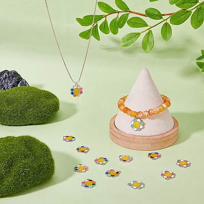 80Pcs 4 Colors  Alloy Enamel Charms FIND-DC0003-44-1