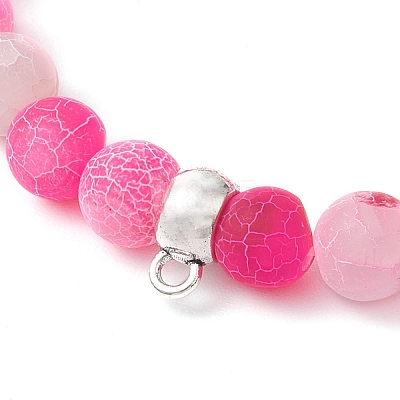 Natural Weathered Agate Beads Stretch Bracelets for Women BJEW-JB11412-01-1
